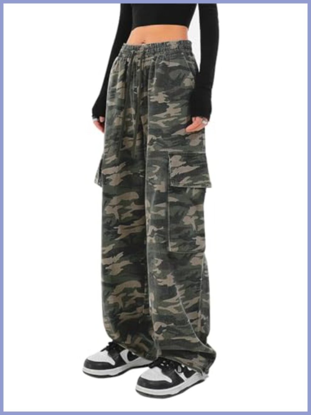 Cargo Pants Wide Leg Drawstring High Waisted 100% Cotton Streetwear
